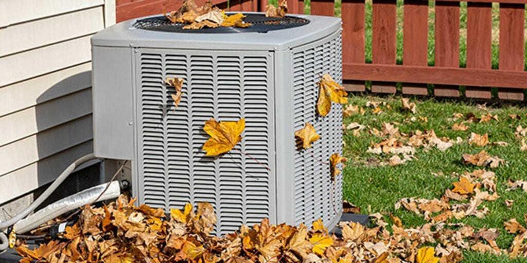 Outside HVAC Unit in the Fall.