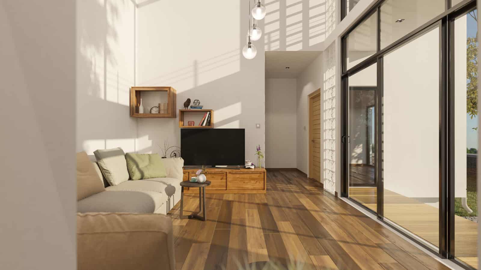 Interior view of living room.