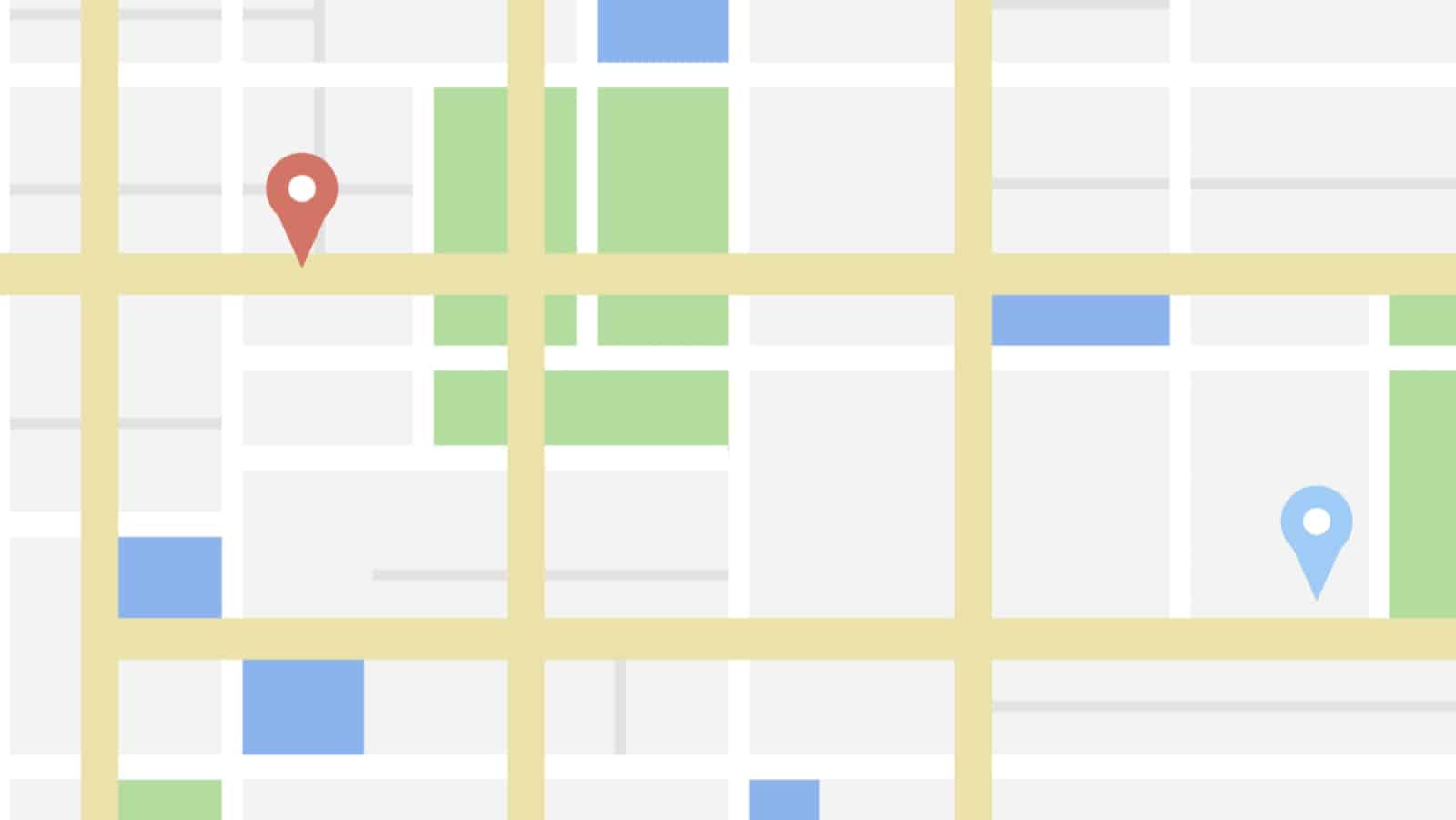City map with some location tags.